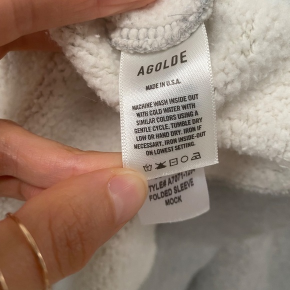 Agolde Anika Gray Geometric Folded Shoulder Pullover Sweatshirt USA Size S - Picture 10 of 10